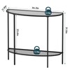SAYGOER Glass Console Table 2 Tier Half Moon Entryway Table