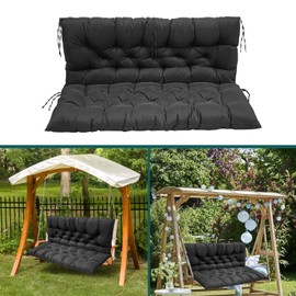 carprily Porch Swing Cushions, Outdoor Swing Cushions for 2-3 Seats, Garden Terrace with backrest Swing Replacement Cushions, Comfortable and Soft, Suitable for Indoor and Outdoor (Khaki,60 * 40)