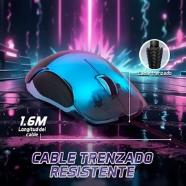 Vorago Mouse Gamer Alámbrico Start The Game MO-505 RGB 7200 dpi 7 Botones Programables USB para PC                                                    