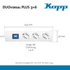 Kopp DUOversal® Plus 3/6-Way Power Strip 1.4 m with Double