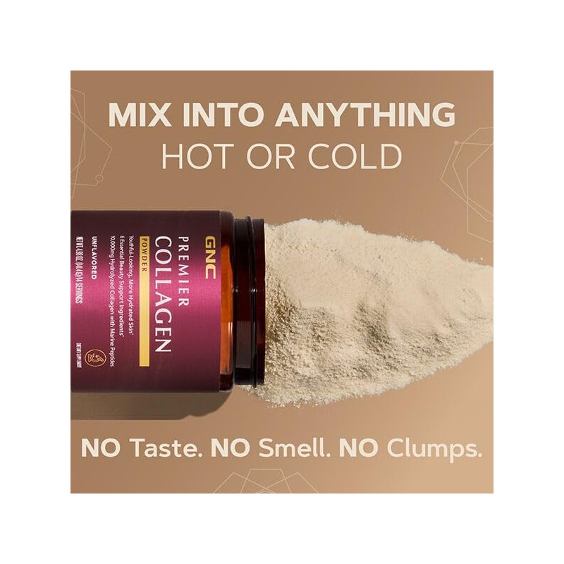 GNC Premier Collagen Powder - Unflavored | Formulated with 6