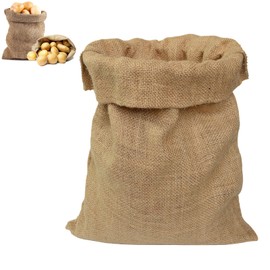 1 Pack Large Hessian Potato Sack, Natural Hessian Large Jute Sacks (40 X 60cm), Reusable Woven Sand Storage, Open-Top Burlap Sack for Potatoes, Coffee Beans, Vegetables, Kitchen Storage Bags