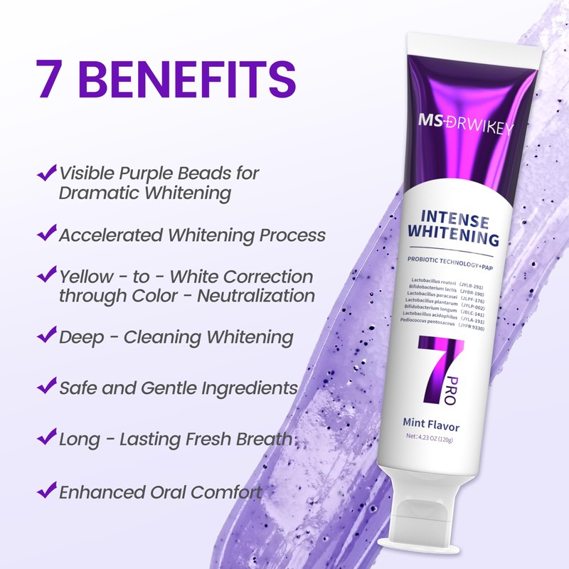MSDRWIKEY SP-6 Toothpaste, Cooling Fresh Breath, and 7-Pro Whitening Toothpaste