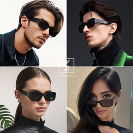 SHEEN KELLY Polarized Wrap Around Sunglasses for Women Men Trendy Fashion Y2k Stylish Futuristic Glasses, 1