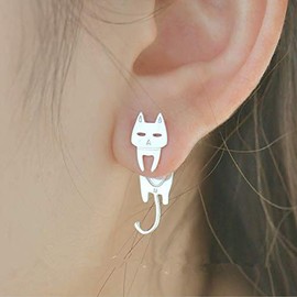 Earrings 925 Sterling Silver Cat Fish Stud Earrings For Women Gift Hypoallergenic Sterling-silver-jewelry Prevent Allergy Silver