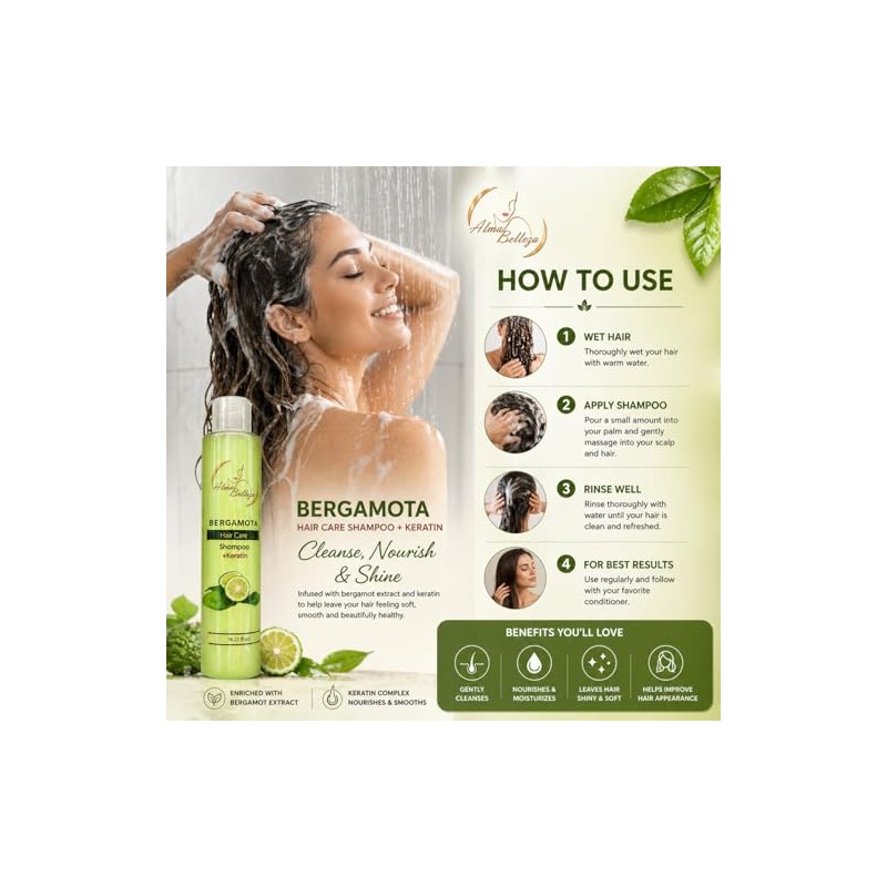 Bergamota Hair Care Shampoo + Keratin