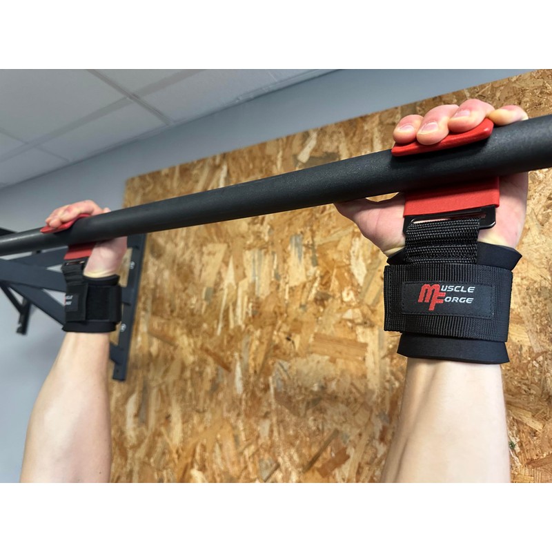 MuscleForge Lifting Straps with Hooks for Strength Training, Powerlifting, Weightlifting,