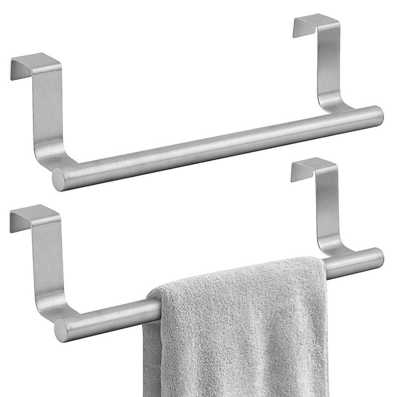 2 Pack Over Cabinet Towel Holder, Brushed Dish Towel Rack
