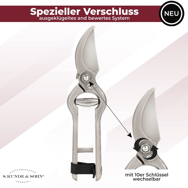 S.Kunde & Sohn/SKS 7.124 Vintage Secateurs 18.5 cm Long/Vine Shears