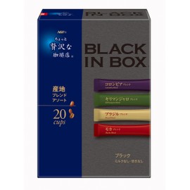 AGF Little Luxurious Coffee Shop Black In Box Stick Black Producing Areas Assortment, 20 Bottles x 6 Boxes [Stick Coffee]