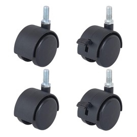 Doshisha IHL-CS4PBK Luminous Caster, For Pole Diameter 1.0 inch (25 mm), Black, Set of 4, 2 x With Lock, 2 x None, Luminous Noir, Load Capacity 330.7 lbs (150 kg), Traveling, 110.2 lbs (50 kg), Easy