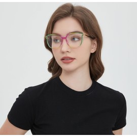 VOOGLAM Square Blue Light Glasses for Women Cute Computer Office with Trending Frame Glasses Multicolor Kinfe GJGT548130-12