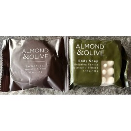 jypesa almond & olive (20 TOTAL)  Almond & Olive Facial Body Soap Oatmeal Almond 1.05 oz Travel Bars