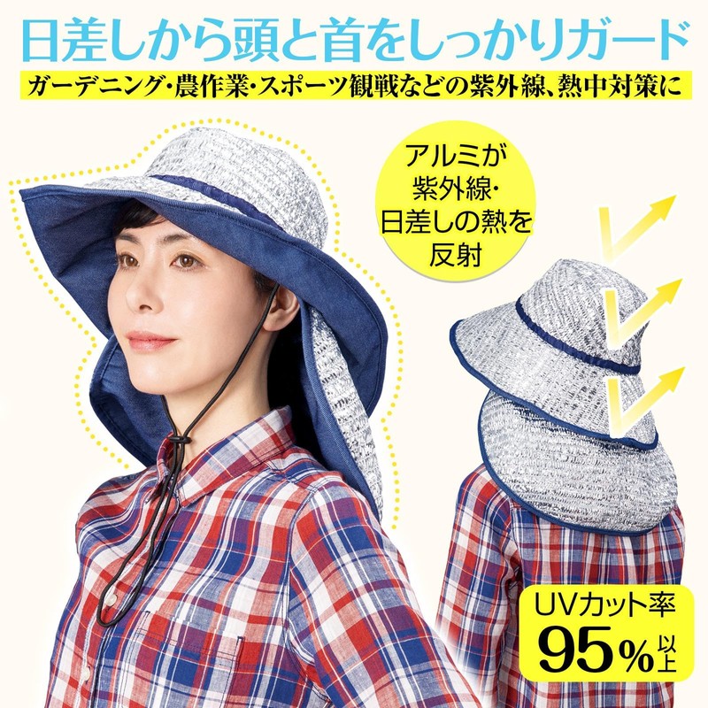 Como Life Aluminum Mesh Hat, Sun Protection to the Neck,