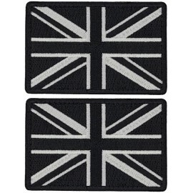 UK British England Flag Embroidered Morale Patch |2PC Bundle HOOK BACKING  3"x2"