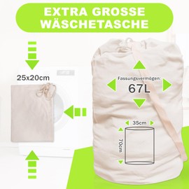 Travel Laundry Bag - Set of 2 2024 Cylindrical Laundry Bags with Extra Large Capacity, with Shoulder Strap, Laundry Bag for Dormitories and Camping, 35 (Diameter) x 70 cm