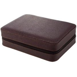Travel Case 4 Watch Box Travel Case Storage Brown  LEATHER Lizard Pattern  SALE PRICE