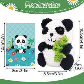 DGTSYAL Panda Crochet Animal Panda Motif - Handmade Adorable Crochet with Greeting Card, Creative Knitting Set Craft Set for Holiday, Birthday, Thanksgiving, Children's Day, Theme Party, Stable