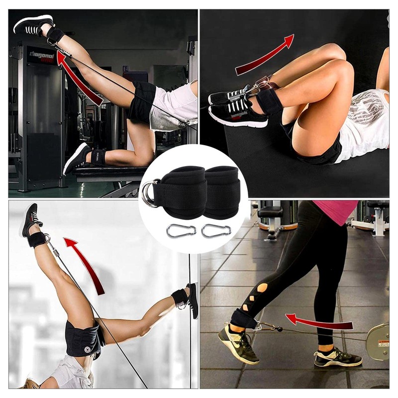 GWAWG 2Pcs Adjustable Ankle Cuff Straps for Glute Workouts Leg