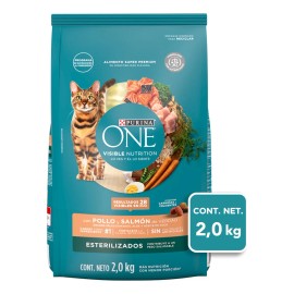 Veterinaria: Purina One Visible Nutrition Seca Esterilizados Gato Adulto Pollo/Salmón bolsa 2kg