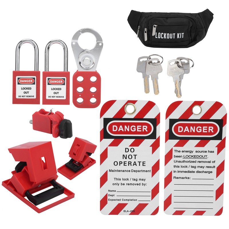 Safety Lockout Tagout Kit Lockset Fitting Tools Multifunctional Portable with