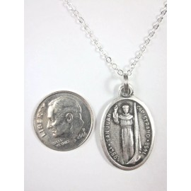 Ladies St John of Capistrano Medal Pendant Necklace 20" Chain