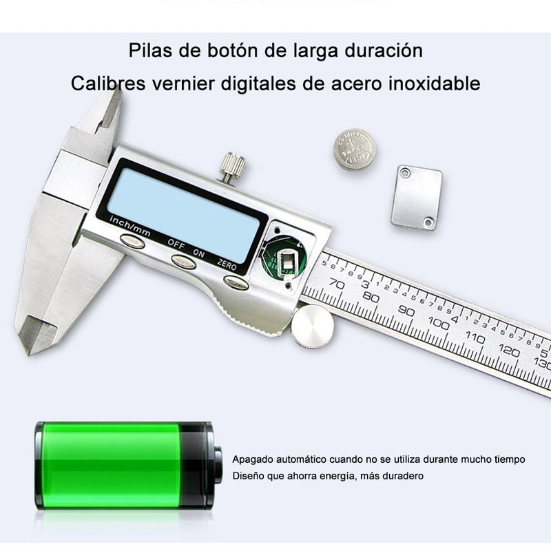 JESWO Vernier Digital, Inoxidable Pie de Rey, Calibrador Vernier Digital