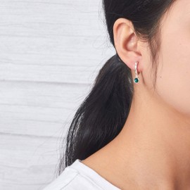 Philip Jones Green Crystal Hoop Earrings Created with Zircondia® Crystals