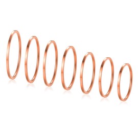 FOCALOOK Stacking Rings Midi Rings Set 7/14/28 Pieces Knuckle Rings for Women Girls 1 mm Midi Finger Rings Set Ankle Rings Set 18 K Gold-Plated / Stainless Steel Women Girls Fashion Jewellery