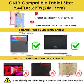 DETUOSI Silicone Case for ‎Plimpton ‎PlimPad P60 10 inch, Multi Angle Protective Case for Moderness MB1001 10 inch, Hoozo 10.1 inch, VASTKING KingPad K10 10.1 inch Tablet, Dazzling Pink