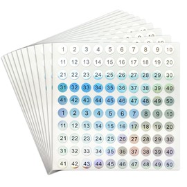 dealzEpic - Reflective Laser Number Stickers - 1 to 50 Round Self Adhesive Stickers | Inventory/Storage Organizing Stickers - Set of 10 Sheets