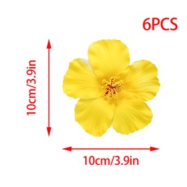 YUYUDEHM 6 PCS Hawaiian Flower Hair Clips for Women, Artificial Flower Clips, Hair Accessories for Summer Vacation Beach Party
