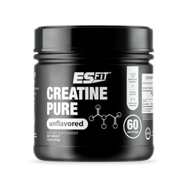 ES FiT Creatine | 5000Mg - 60 Servings | Pure Micronized Creatine Monohydrate | Build Muscle, Improve Recovery, Increase Cell Volume