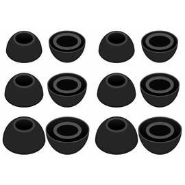 IiEXCEL 6 Pairs Liberty 4 NC Ear Tips, Replacement S/M/L 3 Size Soft Rubber Silicone Flexible Eartips Earplug Gel Skin Cover Fit in Case Accessories Compatible with Soundcore Liberty 4NC - Black
