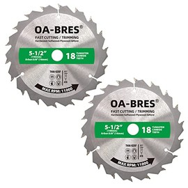 5-1/2 Inch 18 Tooth ATB Fast Cutting and Trimming Saw Blade, Cordless Trim Saw Blade with 5/8-Inch Arbor (1/2-Inch and 10-mm Reducer Bushings Include) - 2 Pack