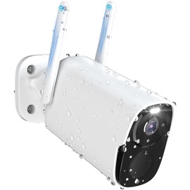 2K Security Cameras Wireless Outdoor, Battery Powered Security Camera for Home, WiFi Camera Surveillance Indoor System with Color Night Vision, IP66, 2-Way Audio, 120°FOV, Motion Sensor, Works/Alexa