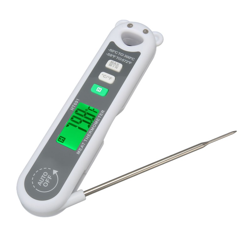 Probe Meat Thermometer Waterproof LCD Digital Folding Food Temperature Gauge