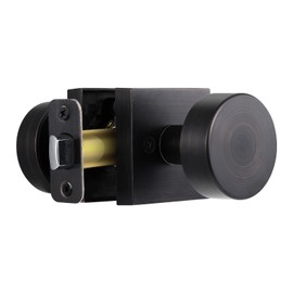 coolnews Oil Rubbed Bronze Passage Door Knobs Interior, Heavy Duty Square Door Knobs Modern Door Handle for Hall Closet, Antique Bronze