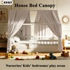 KVALY Girls House Bed Canopy 2-Panel Soft Spring-Ale Fabric Daylight