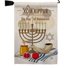 Yom Kippur Garden Flag Set Mailbox Hanger Religious the Day of Atonement in Judaism Repentance Prayer Small Decorative Gift Yard House Banner Made USA 13 X 18.5