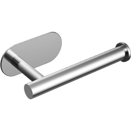 Toilet Paper Holder Self Adhesive, Premium Thicken SUS304 Stainless Steel Rustprohesive Toilet Roll Holder, Wall Mount Toilet Paper Holder for Bathroom, Kitchen, Washroom (Silver)