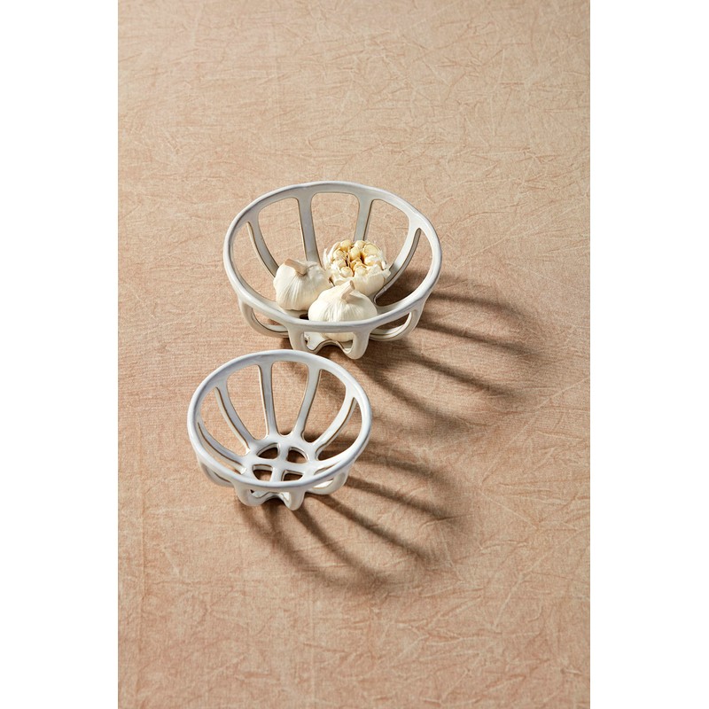 Mud Pie Ceramic Fruit Basket Set, Small 2 1/2" x