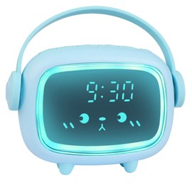 Ayybboo Children's Digital Alarm Clock for Girls Boys Digital Clock Angel Alarm Clock Alarm Clock (Blue)