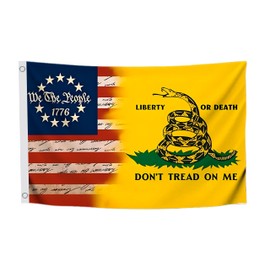 3x5 Ft Dont Tread on Me Flag - We The People 1776 American Single Sided Flags with 2 Grommets for Outside/Inside - House Yard Holiday Decor Banner - Polyester US Boat Flags or Banners Man Cave Funny