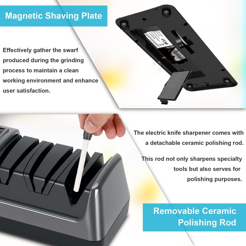 5 in 1 Electric Knife Sharpener with LCD Screen, 3