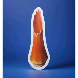 Handmade Retro Swung Vase Bittersweet Orange Sticker | Glass Art Decal | Laptop Sticker