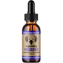 MycoDog Breathe - Mushroom Extract & Adaptogen Tincture for Canines - Ashwagandha Supplements for Dogs with Breathing Challenges - Reishi, Chaga, Cordyceps & Artist Conk