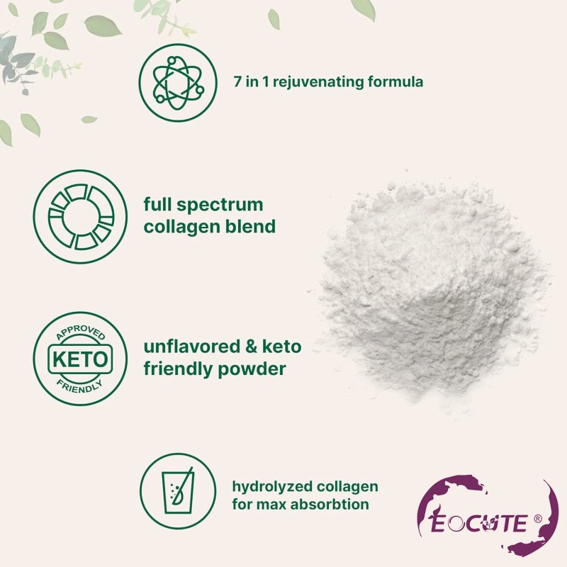Eocute US Multi Collagen Peptides Powder-Hydroly - 2 lbs