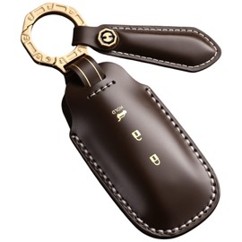 [smasol] New Serena C28 Lukes B4 Late Type X-Trail Key Cover Genuine Leather Nissan Sakura Smart Key Case Nissan Aria Kicks e-power 2024 New Key Case, 3-B / Brown (Genuine Leather Foil)