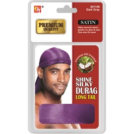 Beauty Town Premium Quality Satin Shine Silky Durag Long Tail 360 Waves Purple #21106